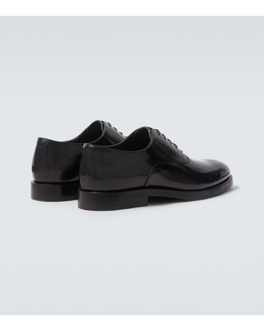 Brunello Cucinelli Black Leather Oxford Shoes for men