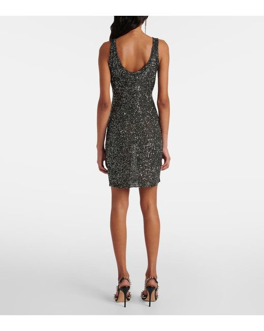 Alessandra Rich Black Sequined Minidress