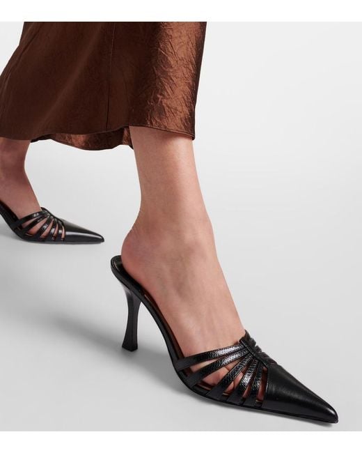 Paris Texas Black Nadia 85 Cutout Leather Mules