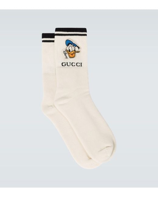 Gucci White Disney X Donald Duck Cotton Blend Socks for men