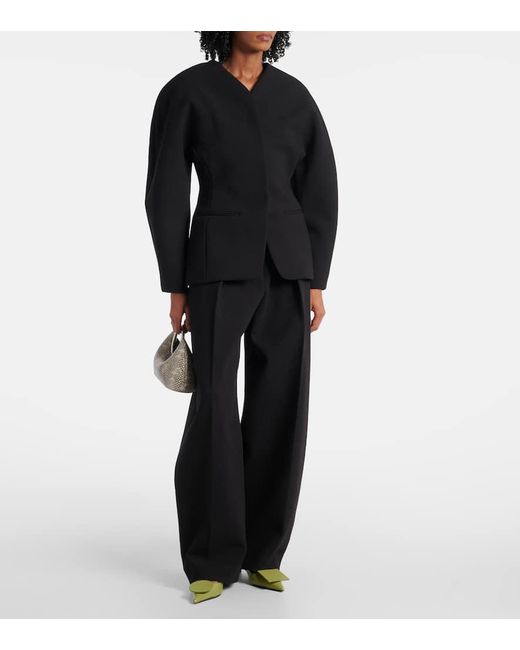 Jacquemus Black Ovalo Barrel-Leg Pants