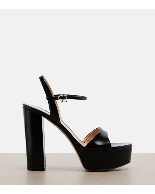Gianvito Rossi Black Marlena Leather Platform Sandals