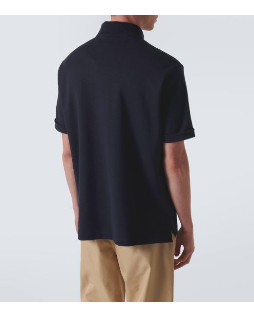Gucci Blue Web Cotton Jersey Polo Shirt for men