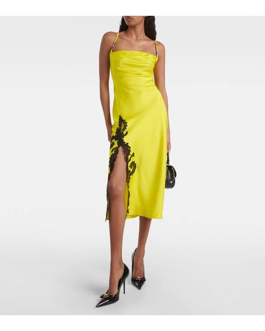 Versace Yellow Slipdress Barocco mit Spitze