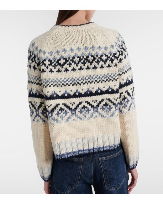 Velvet White Tovah Fair Isle Wool-Blend Cardigan
