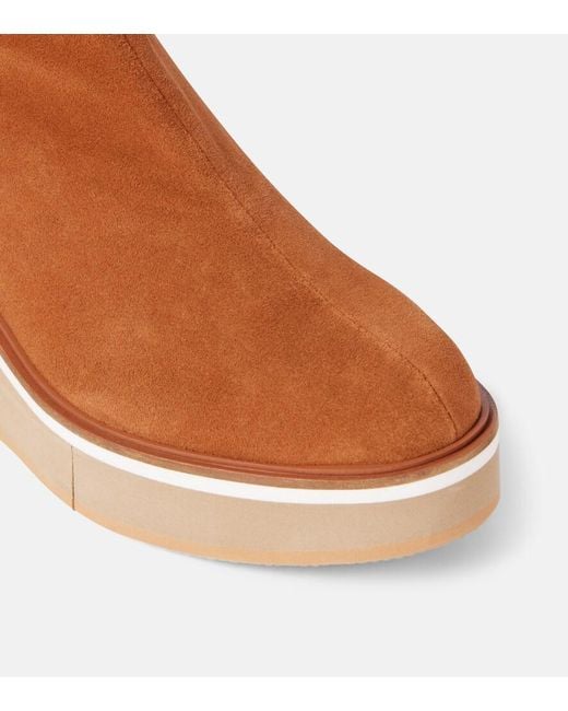 Robert Clergerie Brown Albane Suede Platform Ankle Boots