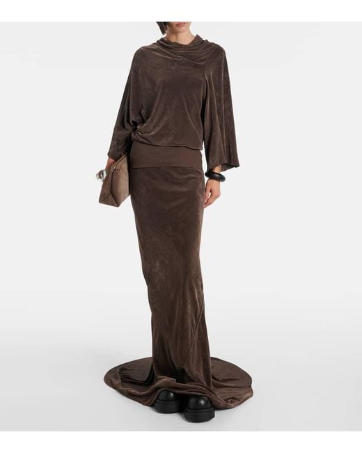 Rick Owens Brown Maxirock Coda Aus Samt