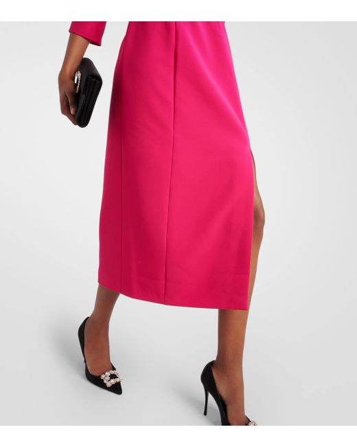 Carolina Herrera Pink Crepe Midi Dress