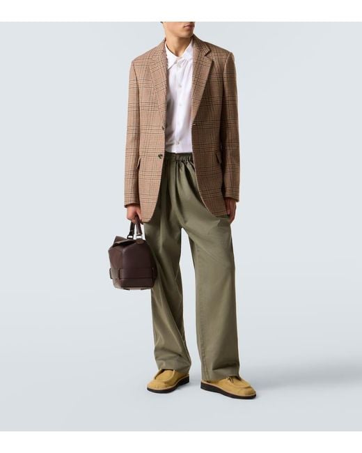Loewe Brown Prince Of Wales Check Wool Blazer for men