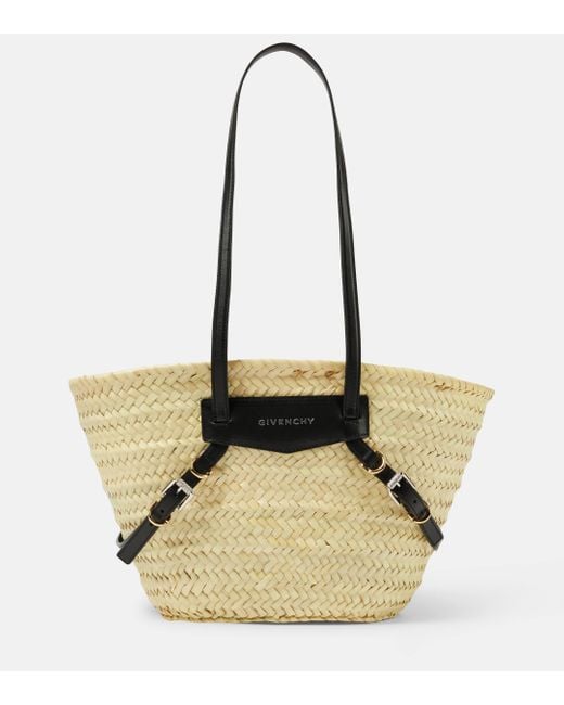 Givenchy Natural Voyou Small Raffia Basket Bag