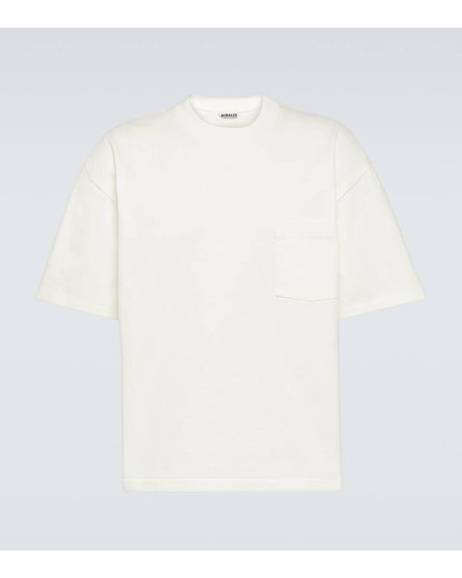 Camiseta de jersey de algodon Auralee de hombre de color White