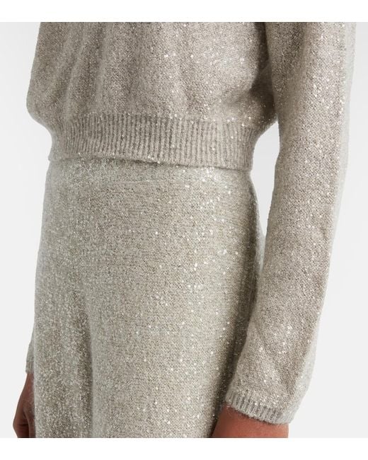 Brunello Cucinelli Gray Sequined Sweater