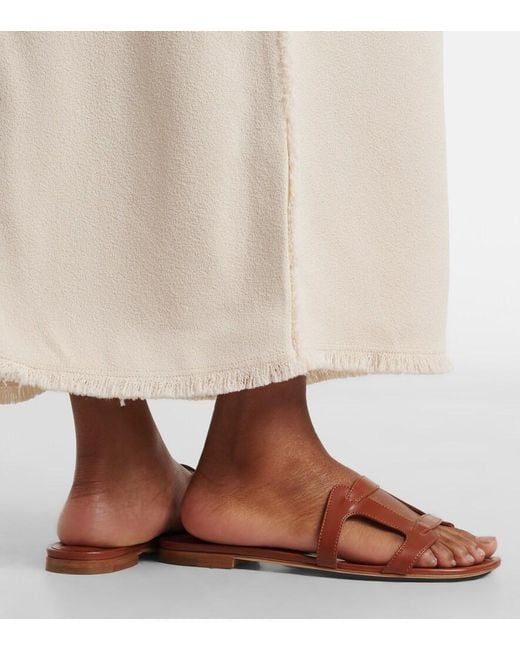 Manolo Blahnik Brown Grellanuflat Leather Sandals