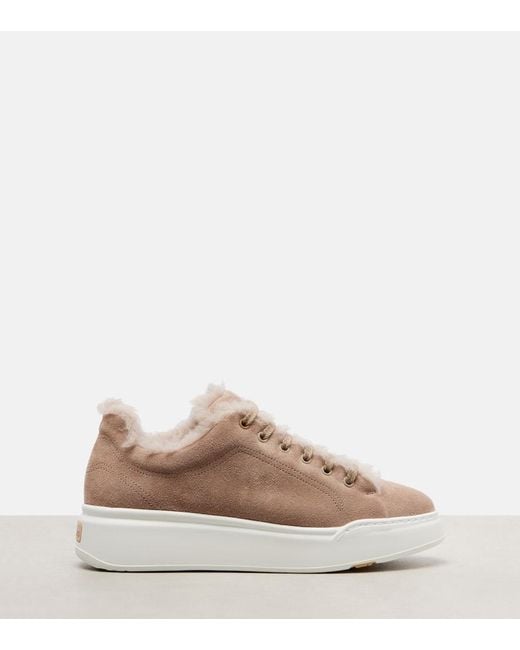 Max Mara Pink Tmaxi Suede Platform Sneakers