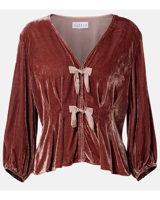 Velvet Red Top Elida Aus Samt