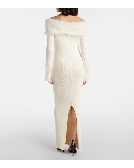 Jean Paul Gaultier White Ribbed-Knit Maxi Dress