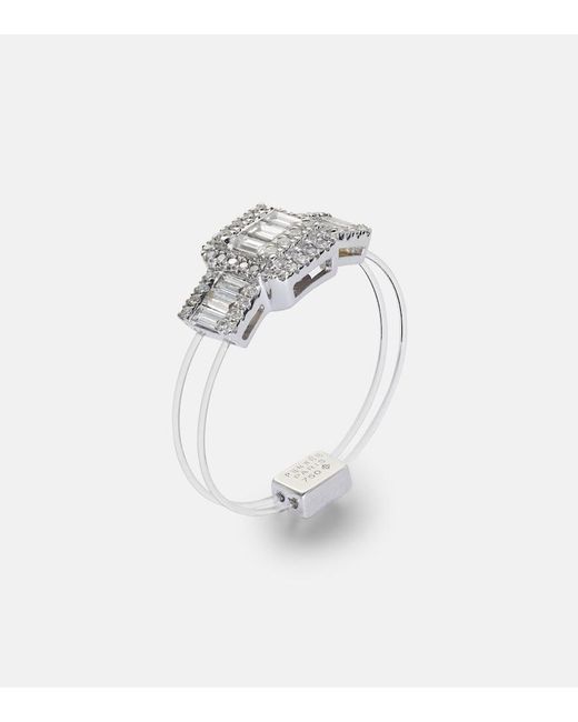 PERSÉE White Floating 18Kt Ring With Diamonds