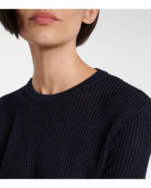 Valentino Blue Cotton-Blend Sweater