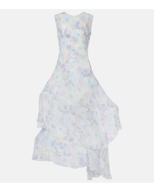 Loewe White Maxikleid Aus Seide