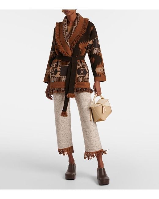 Alanui Natural Dreamscape Fringed Wool-Blend Pants