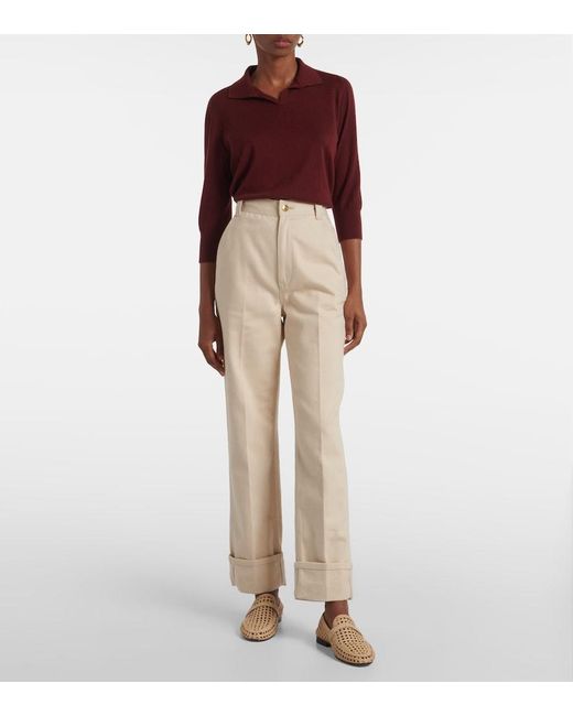 Loro Piana Natural Garey High-Rise Straight Jeans