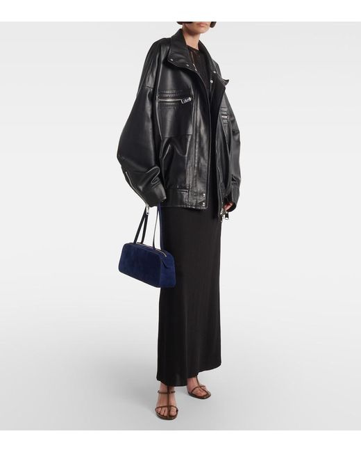 Khaite Blue Simona Suede Shoulder Bag