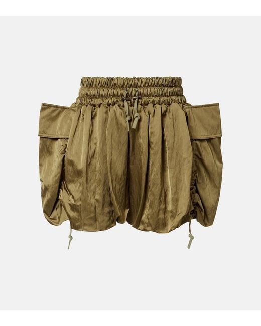 Balmain Green Twill Cargo Shorts