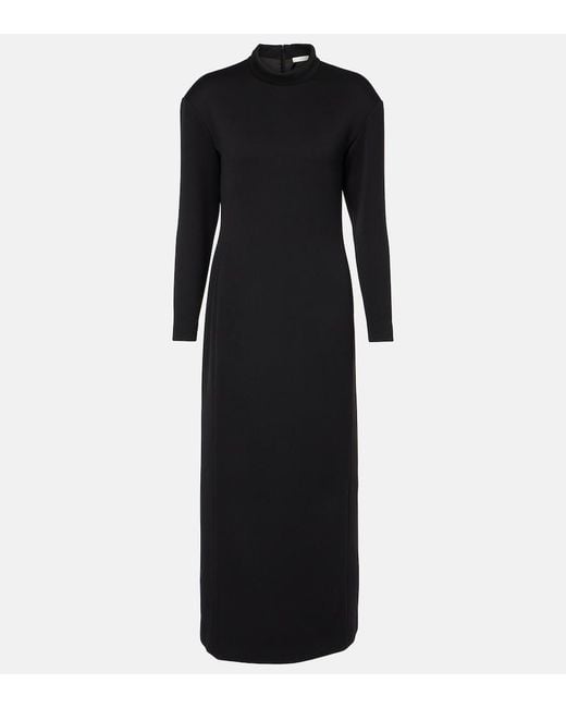 The Row Black Arno Wool Maxi Dress