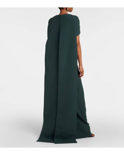 Safiyaa Green Caped Gown