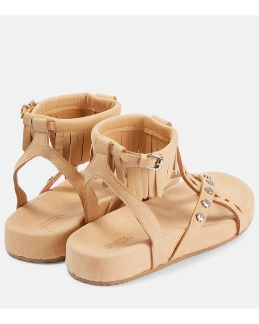 Isabel Marant Brown Silya Studded Leather Sandals