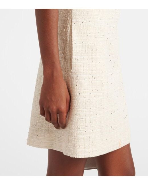 Valentino Natural Cotton-Blend Tweed Minidress