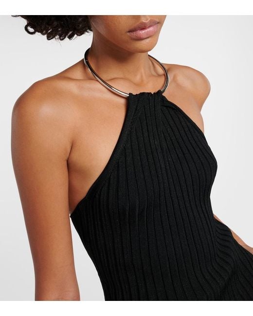 Galvan Black Rhea Halterneck Top