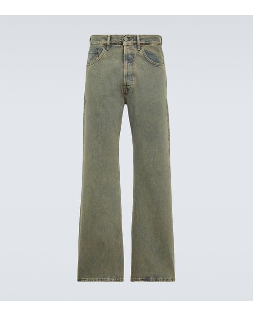 Acne Green Mid-rise Wide-leg Jeans for men