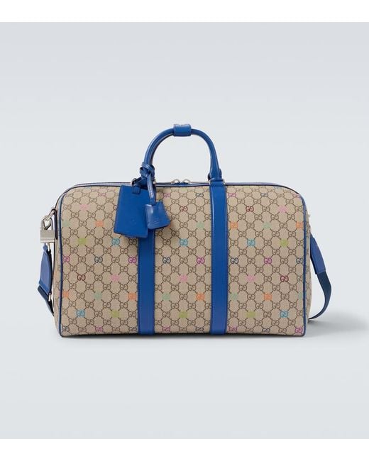 Gucci Blue Gg Canvas Medium Duffel Bag for men