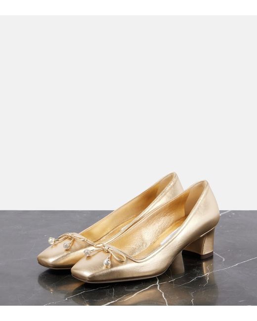 Jimmy Choo Elme 45 Metallic Leather Pumps