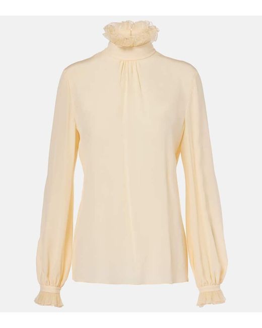 Valentino Natural Bluse Aus Crepe De Chine Aus Seide
