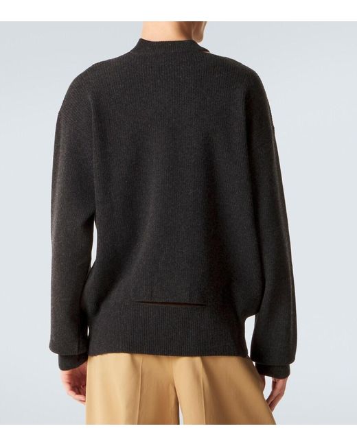 Simone Rocha Black Cutout Embellished Wool-Blend Sweater for men