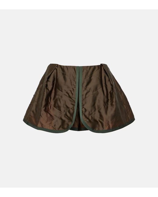 Sacai Brown Quilted Satin Shorts