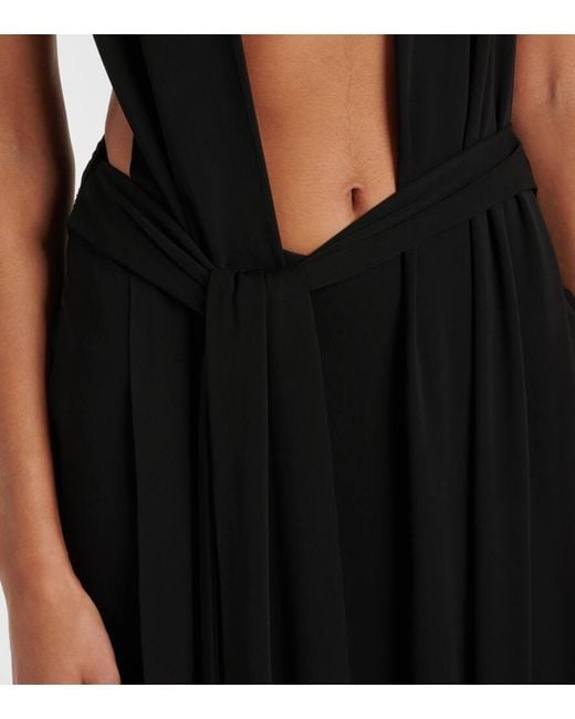 Christopher Esber Black Trapeze Draped Jersey Gown