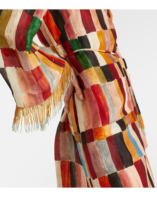 X Lrnce Vestido Largo Majorelle De Lino Y Seda ALÉMAIS de color Orange