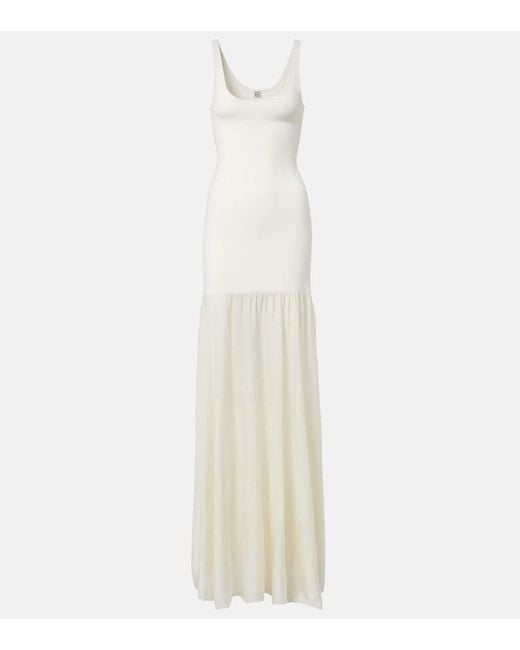 Totême  White Evening Jersey Maxi Dress