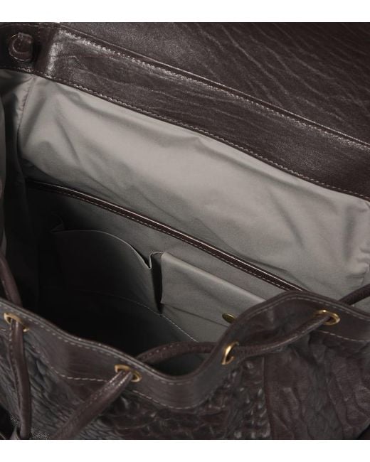 Brunello Cucinelli Rucksack Aus Leder in Black für Herren