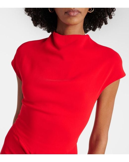 TOVE Red Beth Ruffled Maxi Dress