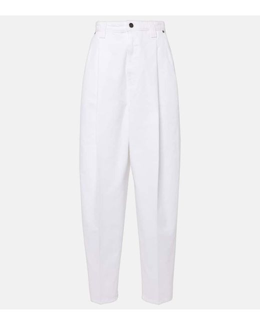 Khaite White High-Rise Straight Jeans Ashford