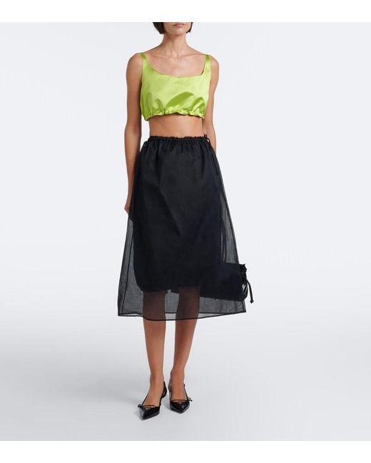 Prada Yellow Silk Duchesse Crop Top