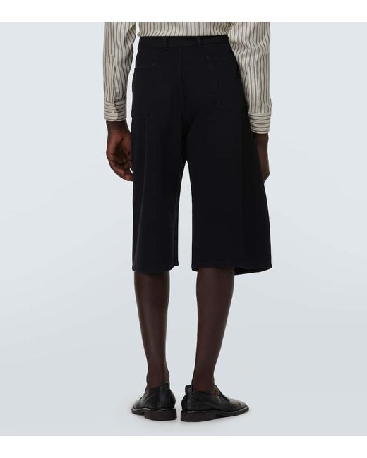 Lemaire Black Twisted Denim Bermuda Shorts for men