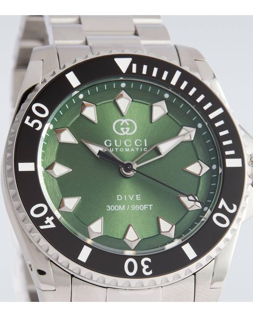 Gucci Metallic Dive 40mm Stainless Steel Watch for men