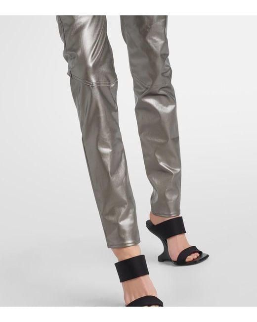 Rick Owens Green Metallic Denim Leggings
