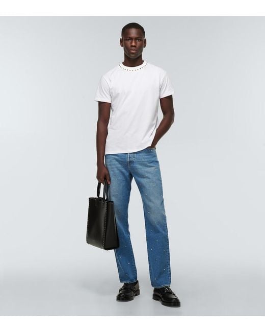 Valentino Blue Rockstud Spike Straight Jeans for men