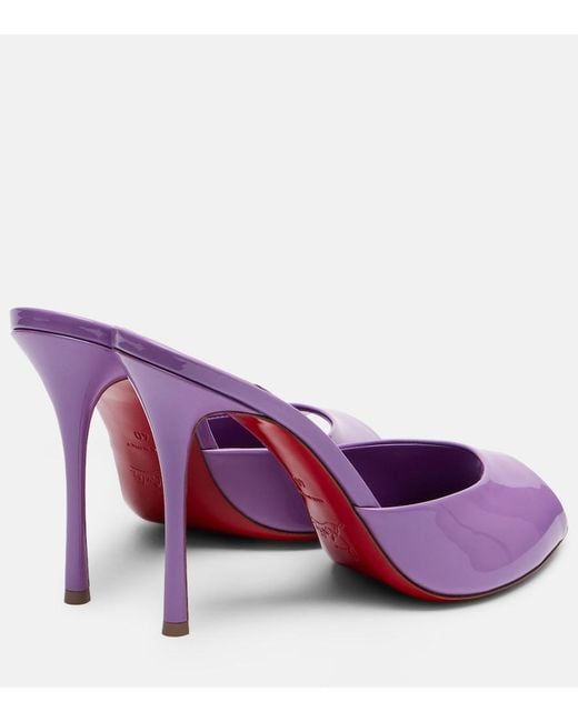 Christian Louboutin Purple Me Dolly 100 Patent Leather Mules
